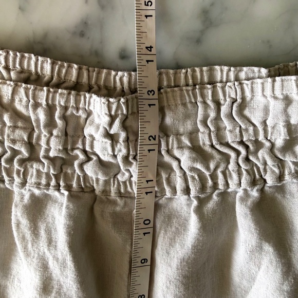 Anthropologie Somerset Linen Pull-On Pants Wide Leg Pants Women’s Large Neutral - Picture 7 of 8